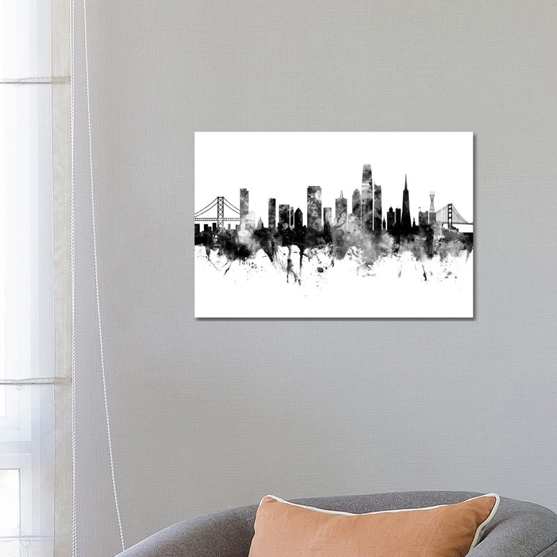 San Francisco California Skyline by Michael Tompsett - Print on Canvas, Wrapped Canvas, 45.72cm H x 66.04cm W x 1.91cm D