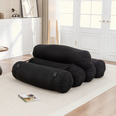 Canapé de plancher réglable, canapé paresseux en velours côtelé avec sangles réglables pour des configurations polyvalentes, chaise de loisirs multi-personnes, convient au salon, à la chambre à coucher et plus encore