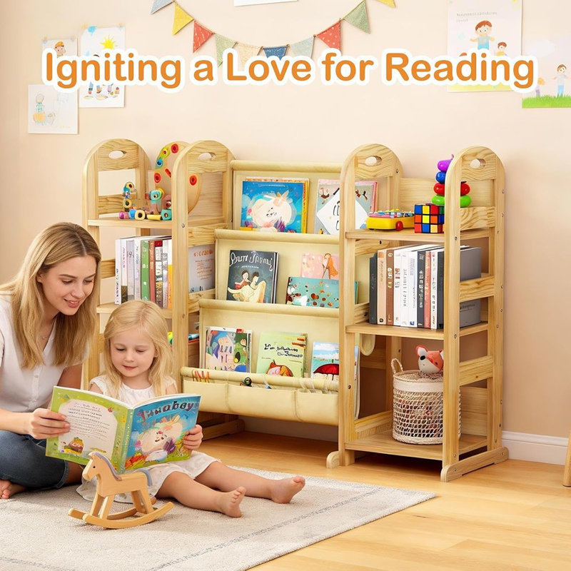 Organisateur de rangement pour jouets à 6 tablettes - Bibliothèque à 3 niveaux pour la chambre à coucher ou la salle de jeux, organisation et décoration de pièce