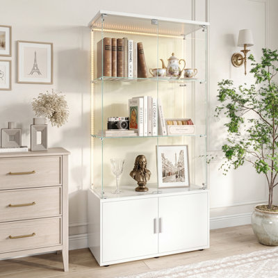 Glass 78.51 cm W Display Cabinet
