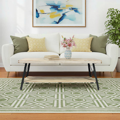 Table basse en bois massif avec rangement Drummond