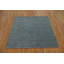 Élégant tapis de style Gabbeh 5 x 5 avec des détails de bordure subtils dans des tons bleus