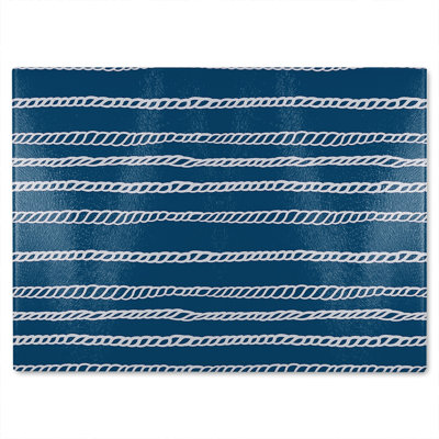 White Rope Glass Chopping Board