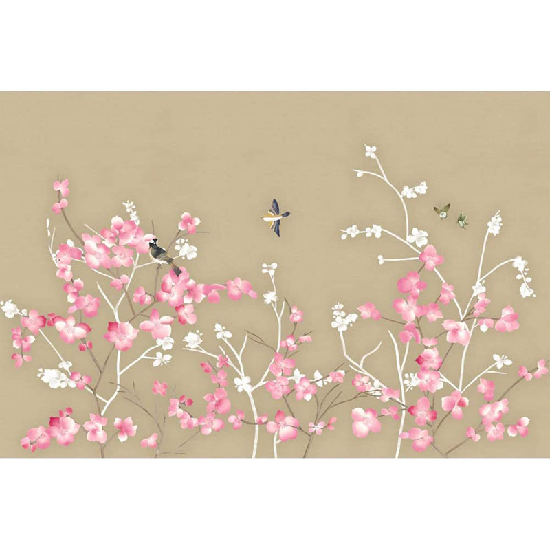 Murale lisse de style chinois, L 66 po x l 96 po