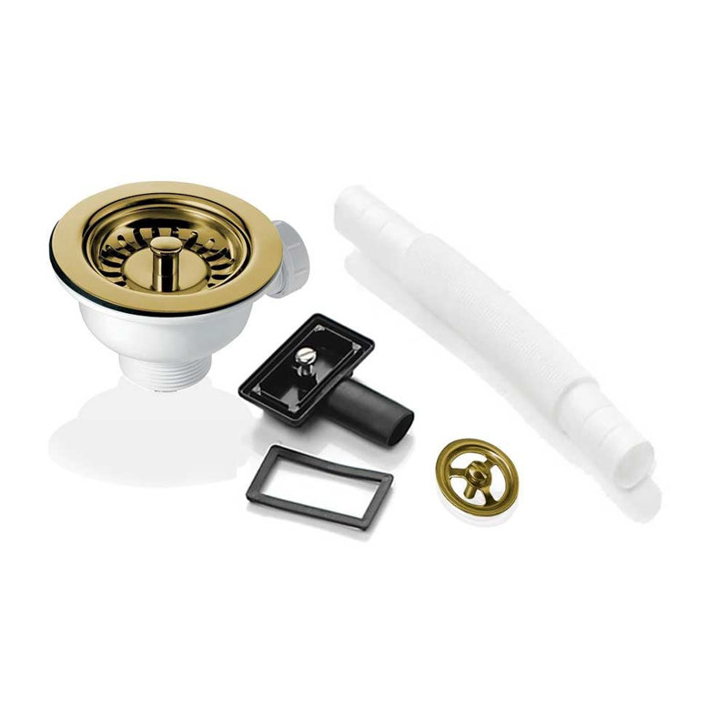 90Mm Waste & Overflow Strainer For  RAK Rangemaster Ceramic Sink, Gold