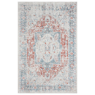 Indoor/Outdoor Medallion High-Low Performance Area Rug