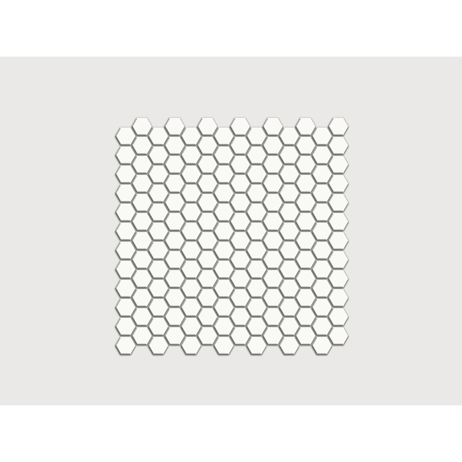 Metro Hex 1" Mosaic, White, Glossy