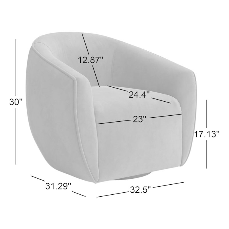 Layla Swivel Barrel Chair, Brown Velvet
