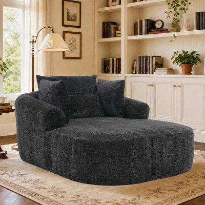Chaise longue d'intérieur, chaise longue surdimensionnée, chaise longue rembourrée pour le salon et la chambre à coucher