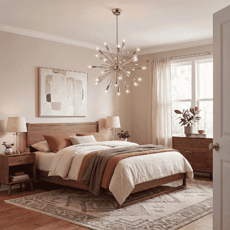 24-Light Chandelier, Laiton chaleureux
