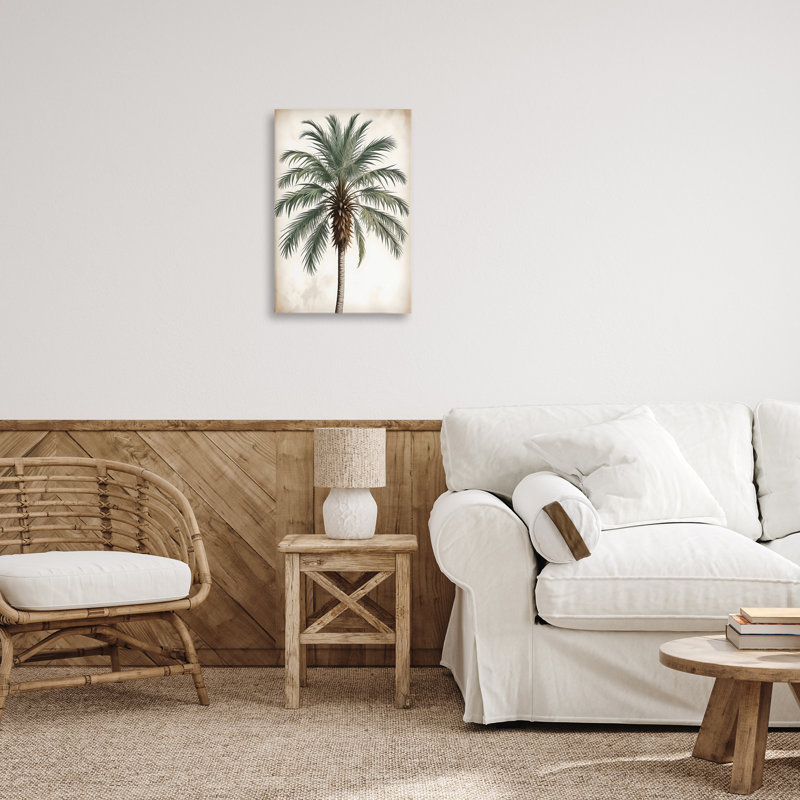 Toile de palmier à plumes centrée, design par LSR Design Studio, H 24 po x l 16 po