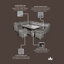 PARIS 7pc Deluxe Modular Corner Dining Set 2pc LH / RH Sofa, 1pc Corner Chair, 1pc Middle Chair & 2 Stools with Cushions with 150x80cm Adjustable Height Dining Table (68cm Dining / 50cm Coffee)