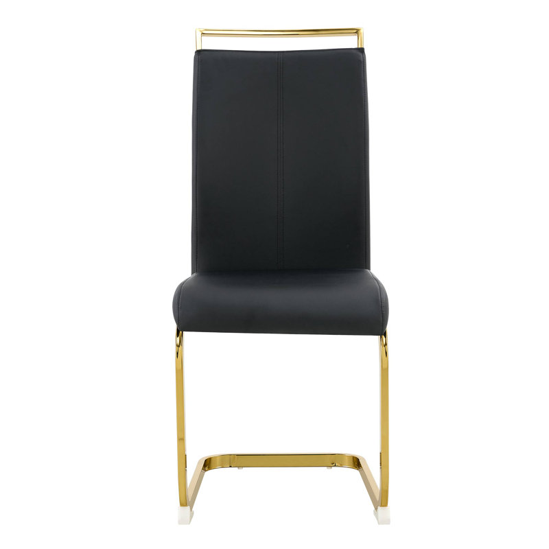 Chaises de salle à manger Nuvren, Gold, Black