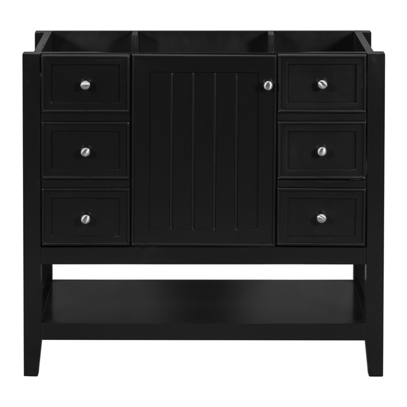 Rynleigh 35.5" Single Bathroom Vanity Base Only, Noir