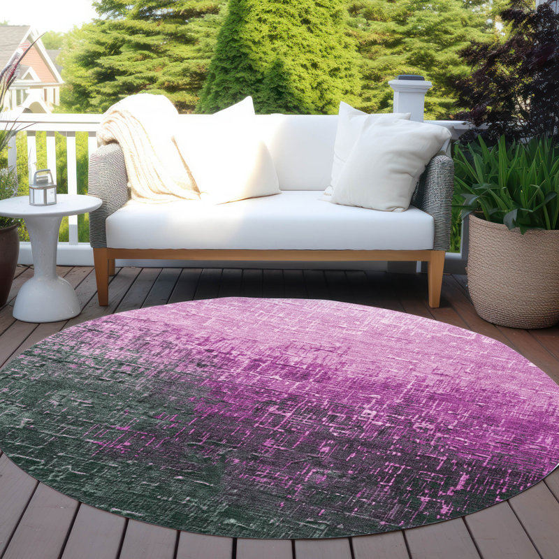  Machine Washable Indoor/Outdoor Chayden ACN1066 Rug, Round 8'