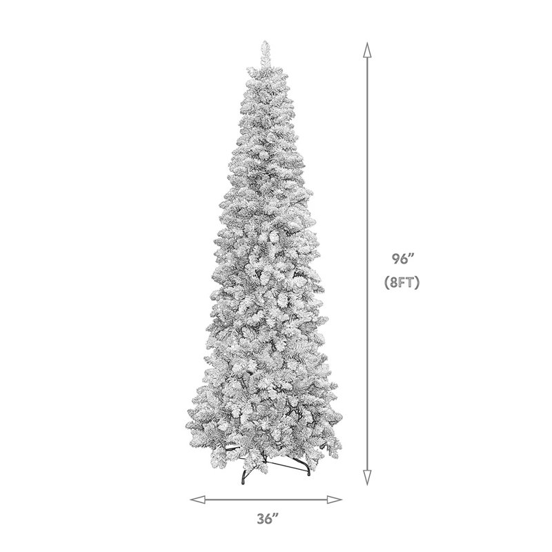 Arbre de Noël illuminé pré-éclairé , 8'