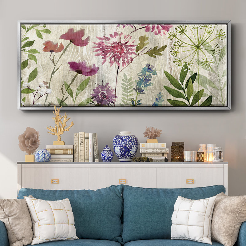 Meadow Flowers II - toile encadrée, H 12 po x l 30 po