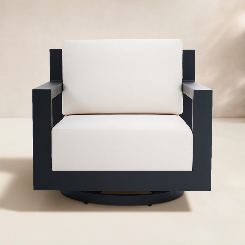 Chaise pivotante en aluminium Aden, Crème