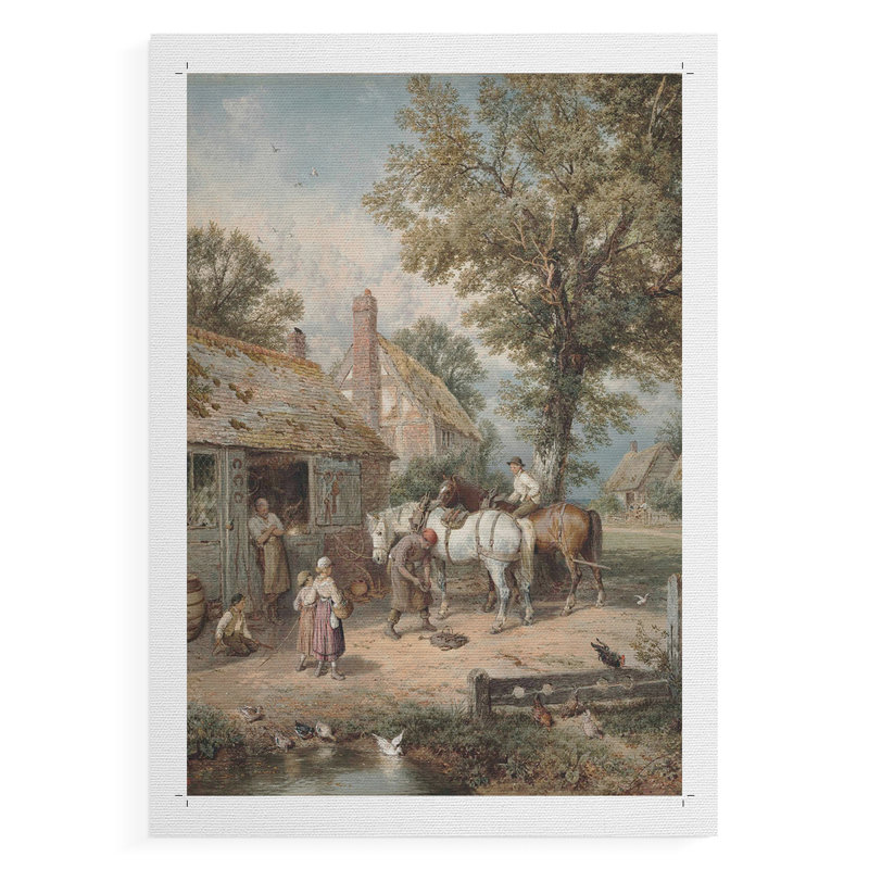 Paysage rétro Lxxxvii - impression sur toile seulement - non encadrée, H 18 po x l 12 po