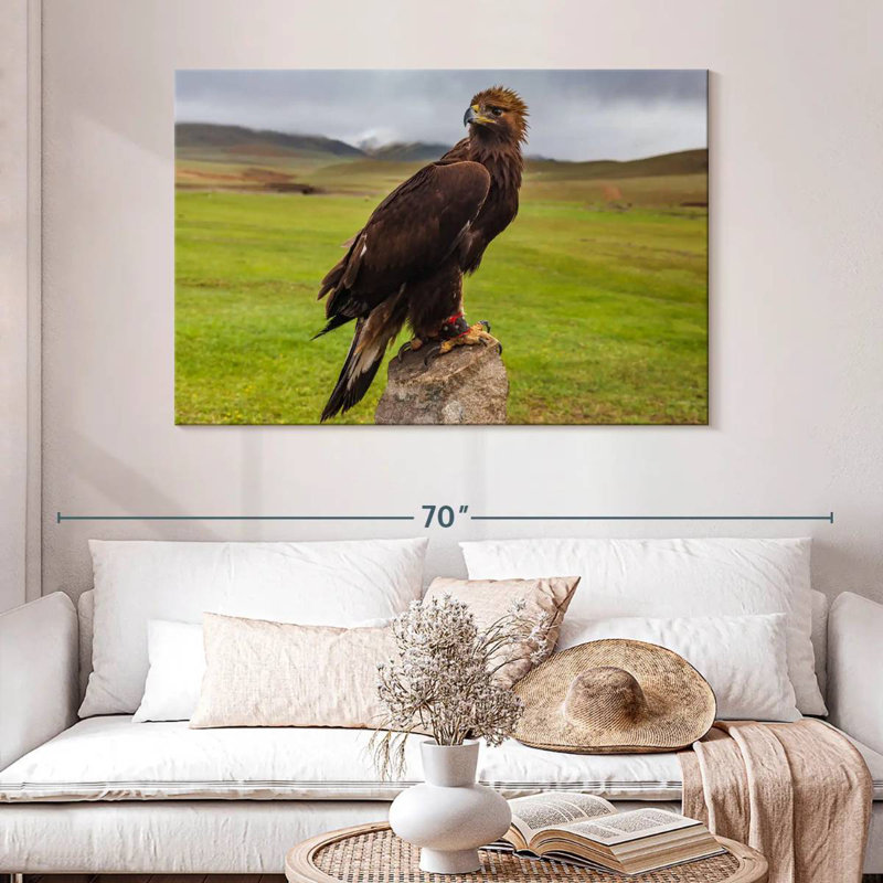 Brampt Eagle On Stone, 32" H x 48" W