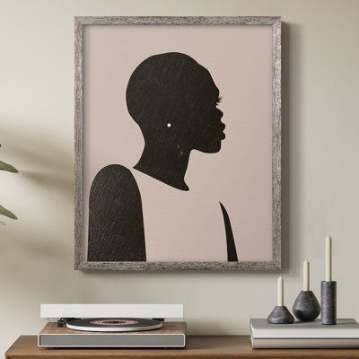 Pink Silhouette II Framed Print - Solid Wood