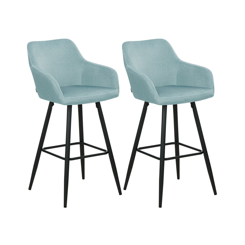 Aba Upholstered Counter Extra Tall Stool with Metal Frame, Blue