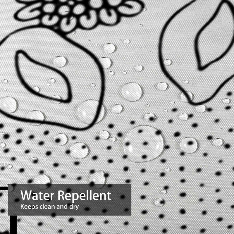 Rideau de douche blanc imperméable, rideaux de douche pour la salle de bain avec 12 crochets, 72" L x 84" W