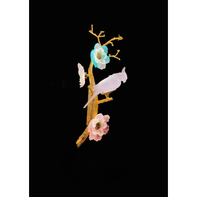 LIULI Glass Art Birds And Blooms Wall Sconce, Left