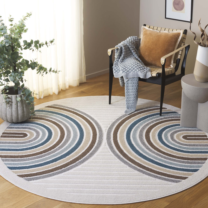 Jhoana Performance Geometric Rug, Round 6'7"