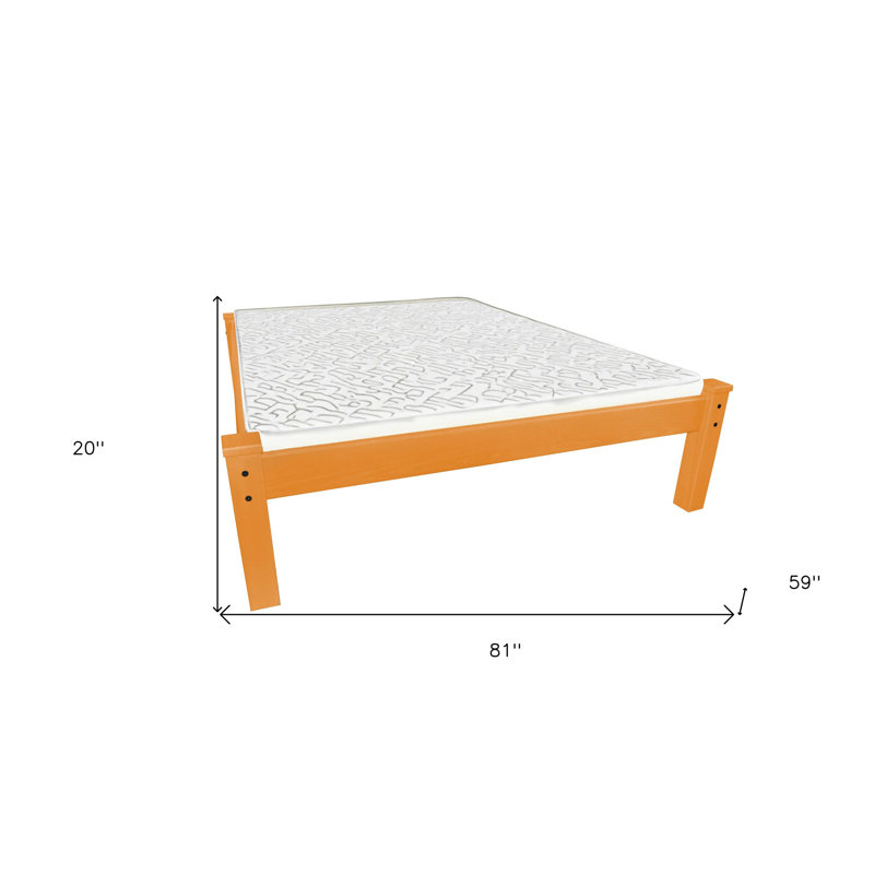 Yellow Solid Wood Full Bed Frame