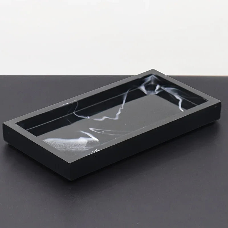 Tray - Bathroom Organizer White Small, Black