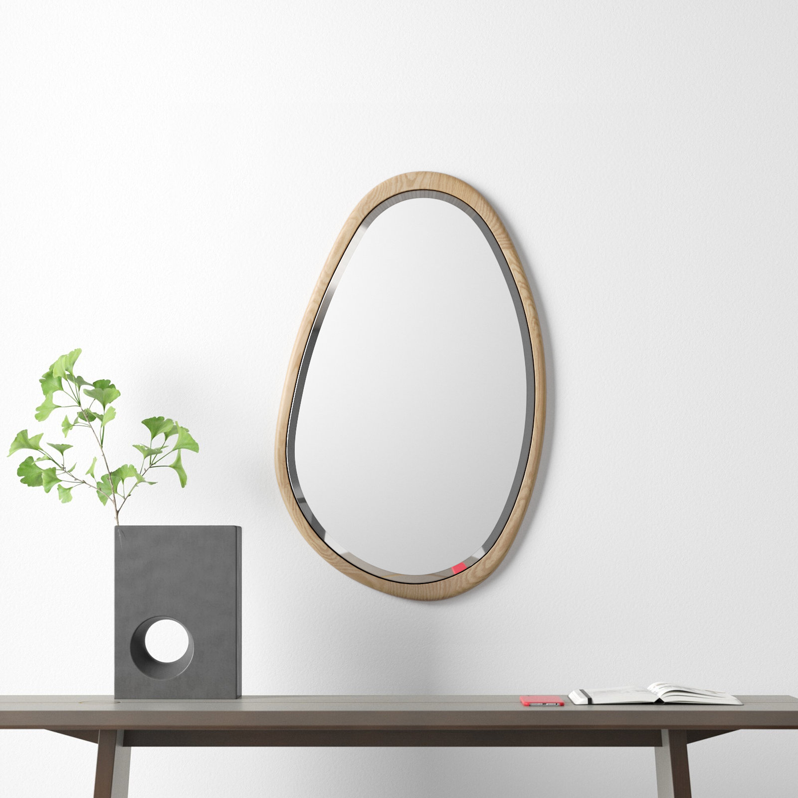 Anthea Oak Accent Mirror, 32" x 20"