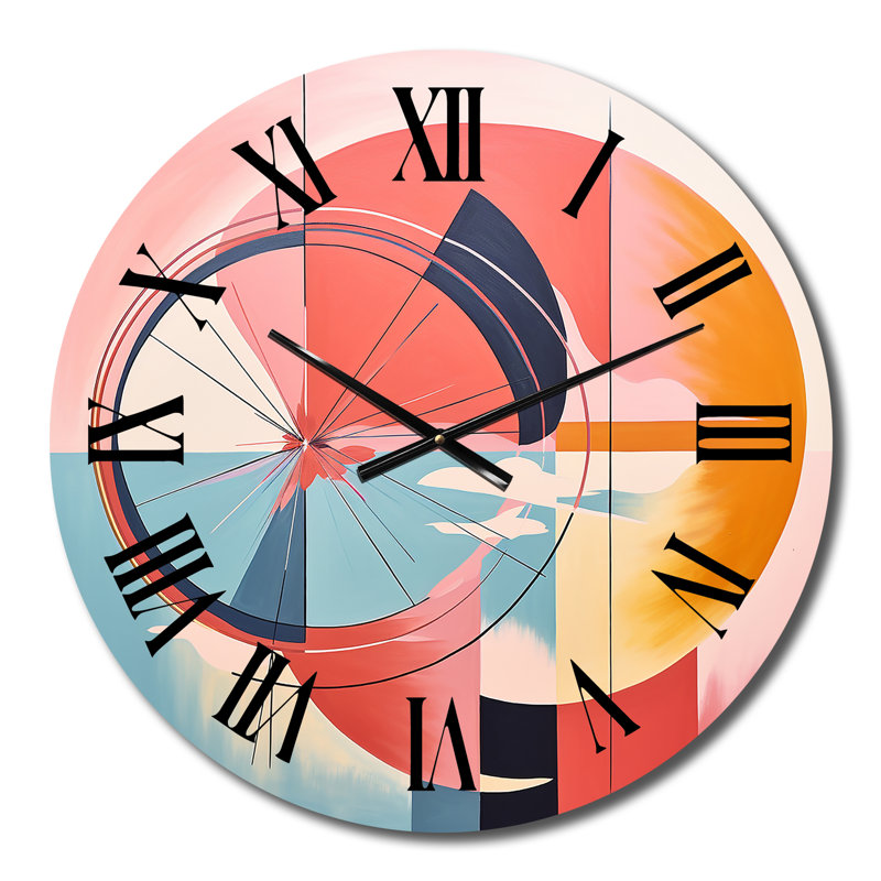 Horloge murale abstraite Mid-Century, Moyenne