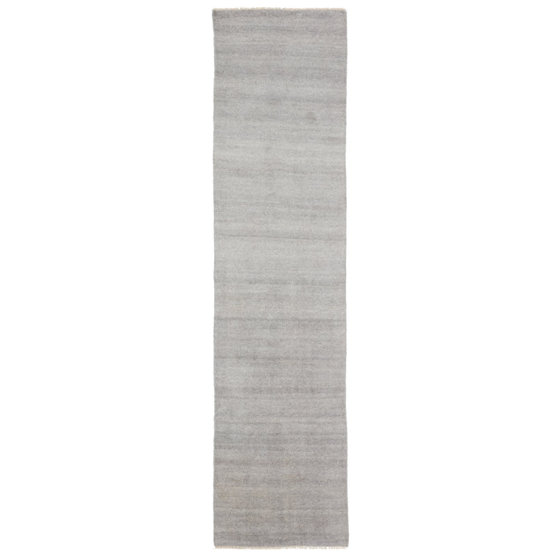 Jaipur Living Origin Hand-Knotted Solid Light Gray Area Rug (10'X14'), Rectangle 8'6" x 11'6"