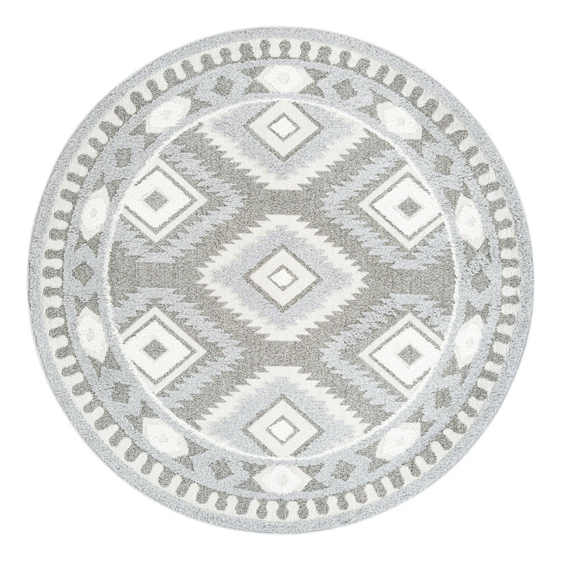 Jerris Geometric Indoor Rug, Round 7'10"