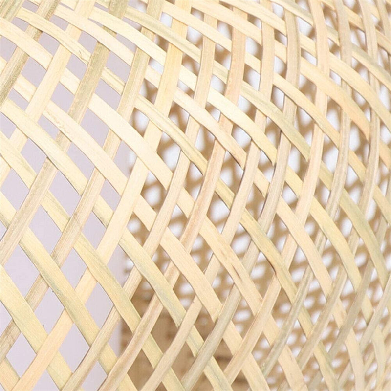 Welty Rustic 15.7"/23.62" Hand-Woven Bamboo Rattan Pendant Light, Narural Bamboo Lantern Pendant Cage