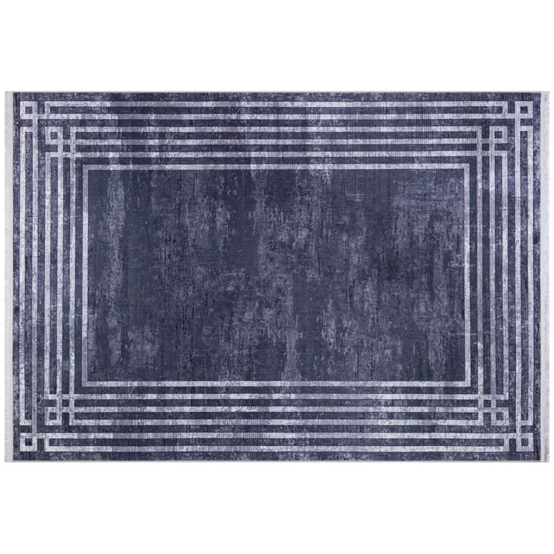 Tapis gris lavable Ariana, Rectangle 5 pi 11 po x 9 pi 2 po