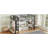 Twin XL size Loft Bed Frame with Wardrobe,Metal Loft Bed with Storage Shelves and Pegboard,Black