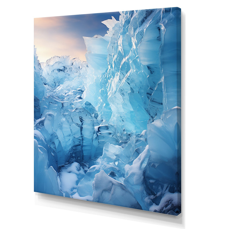 Art mural sur toile Glacier Glacial Glow, H 32 po x l 16 po x P 1 po, Toile tendue