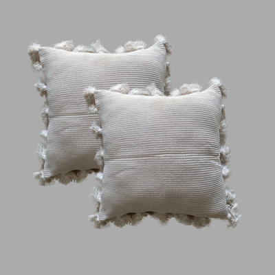 New Tassel Tassels Reversible Pillow Cover