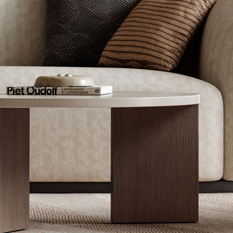 Modern Geometric Coffee Table Set with Drawer, Round and Hexagon Living Room Table