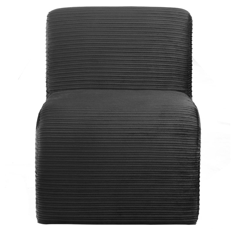 Fauteuil d'appoint courbé sans accoudoirs Winne, Noir