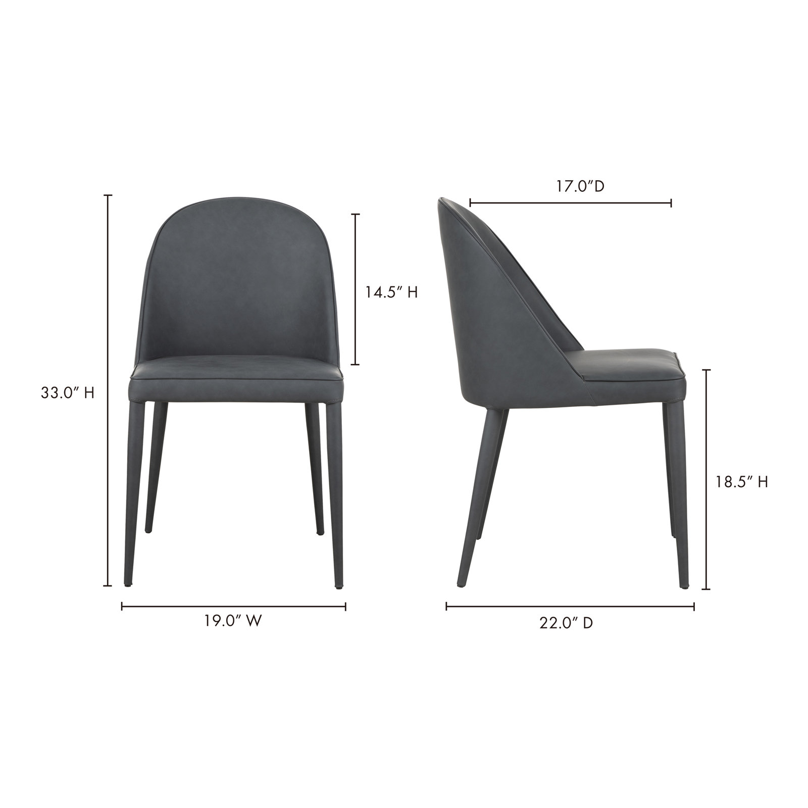 Brennon Upholstered Side Chair in Gray, Grey Faux Leather