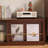 Retro style retractable solid wood TV cabinet