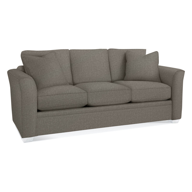 Bridgeport 85'' Upholstered Sofa, Gray Sugar Performance; 0863-84, Frost White Finish