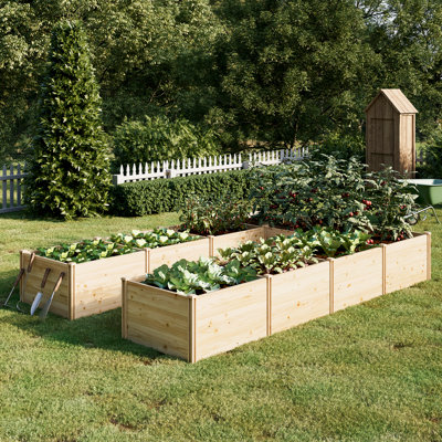 Lit de jardin surélevé en bois pour l'extérieur, grande boîte à fleurs profonde pour le jardinage, les légumes, les fleurs, les herbes