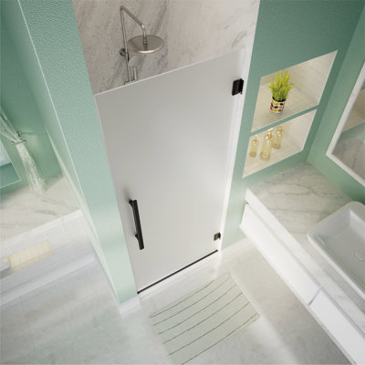 30'' W x 72'' H Hinged Door Frameless Shower Door With 5/16" Tempered Glass