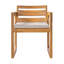 Chaise de salle à manger d'extérieur moderne Selborne Mid-Century avec assise rembourrée, structure en bois d'acacia massif