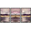 Rose rose, chaîne de montagnes, vagues de l'océan, art moderne, paysage, paysage zen, impression sur toile, 3 pièces-94434174-94434173