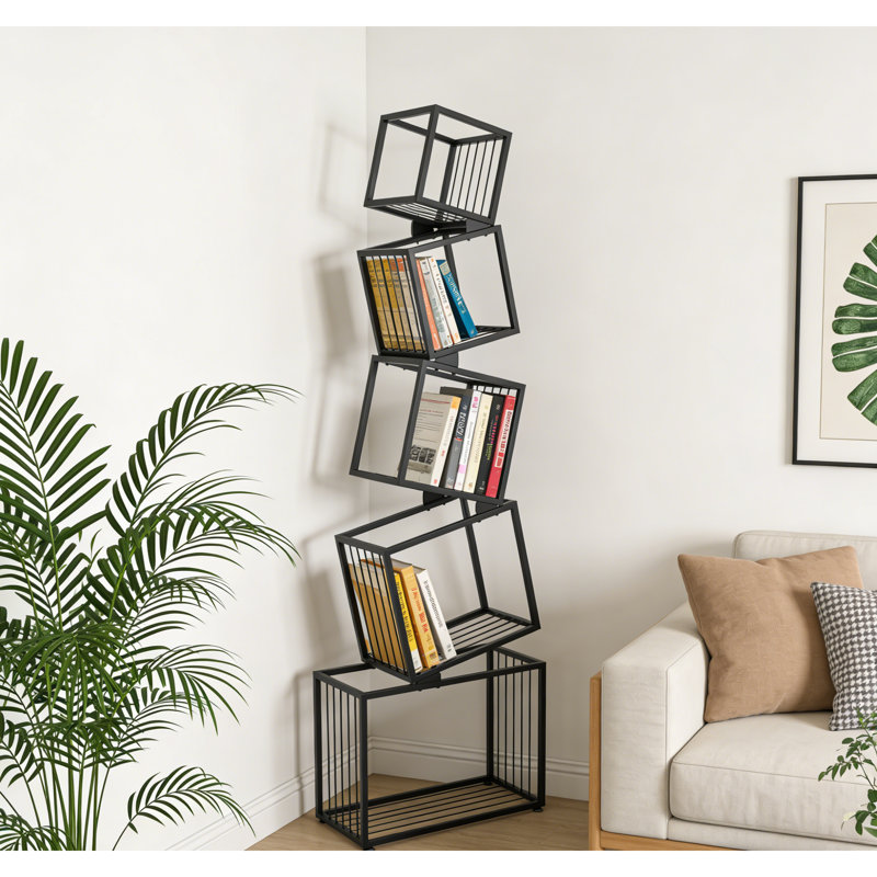 Bibliothèques géométriques en métal, design moderne compact pour la maison et le bureau